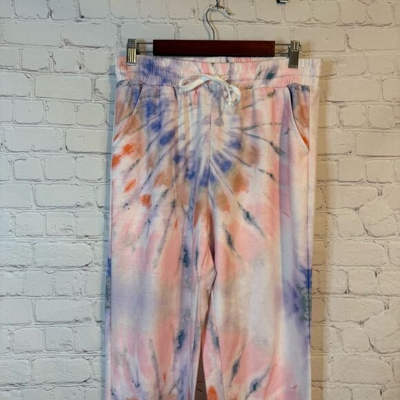 Simply Southern Pink and Blue Tie-Dye Joggers with Elastic Waist - Picture 2 of 7